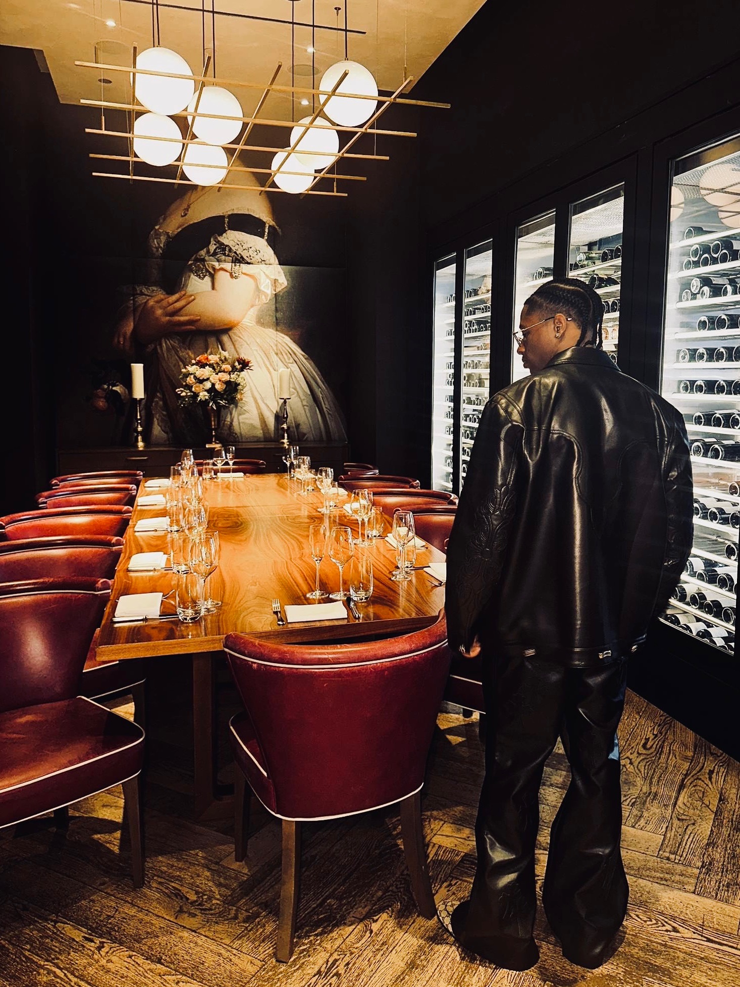 Rinvel Rousseau Jr. in a private dining room